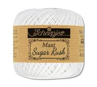 Frida's Wollhaus Scheepjes Maxi Sugar Rush - Filetto per uncinetto in cotone, 50 g, 87 colori (106 | Snow White)