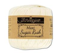 Frida's Wollhaus Scheepjes Maxi Sugar Rush - Filetto per uncinetto in cotone, 50 g, 87 colori (130 | Old Lace)