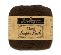 Frida's Wollhaus Scheepjes Maxi Sugar Rush - Filetto per uncinetto in cotone, 50 g, 87 colori (162 | Black Coffee)
