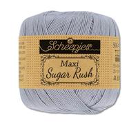 Frida's Wollhaus Scheepjes Maxi Sugar Rush - Filetto per uncinetto in cotone, 50 g, 87 colori (618 | Silver)