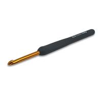 Frida's Wollhaus Tulip Etimo - Uncinetto con impugnatura morbida, colore oro, nero, con punta liscia, 14 misure (nero oro, 5,0)