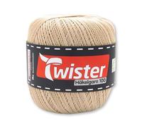 Frida's Wollhaus Twister 100 g filato all'uncinetto 100 cotone mercerizzato pettinato gasato 18 colori (21 | beige)