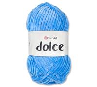 Frida's Wollhaus YarnArt 100 g di filato Dolce Chenille per maglia e uncinetto, ideale per Amigurumi, disponibile in 64 colori (777 | Blu)