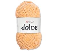 Frida's Wollhaus YarnArt 100 g di lana Dolce Chenille per maglieria e uncinetto, ideale per Amigurumi, disponibile in 64 colori (855 | Marrone arancia)