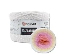 Frida's Wollhaus YarnArt 250 g = 1000 m Rosegarden Bobbel Filato gradiente di lana, 26 colori (302 | bianco vaniglia rosa albicocca