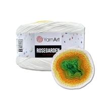 Frida's Wollhaus YarnArt 250 g = 1000 m Rosegarden Bobbel Filato gradiente di lana, 26 colori (303 | bianco vaniglia-giallo-arancione-verde)