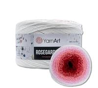 Frida's Wollhaus YarnArt 250 g = 1000 m Rosegarden Bobbel Filato gradiente di lana, 26 colori (304 | bianco e rosa-rosso scuro)