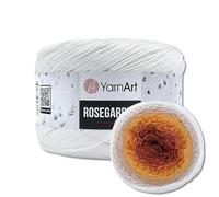 Frida's Wollhaus YarnArt 250 g = 1000 m Rosegarden Bobbel Filato sfumato di lana, 26 colori (307 | bianco-giallo-arancione-marrone)