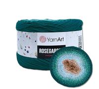 Frida's Wollhaus YarnArt 250 g = 1000 m Rosegarden Bobbel Filato sfumato di lana, 26 colori (324 | Blu-Aqua-Azzurro/Beige)