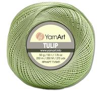 Frida's Wollhaus YarnArt Tulip - Filato per uncinetto in microfibra lucida, setosa, 50 g, 49 colori (481 | verde erba)