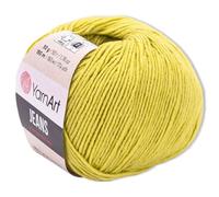 Frida's Wollhaus YarnArt 50 g Jeans Maglia Uncinetto Amigurumi Lana Bambino Colori Pastello, 63 Colori (29 | Kiwi)
