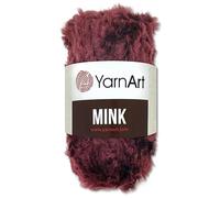 Frida's Wollhaus YarnArt 50 g Mink Fransengarn Plüschgarn Flauschgarn Effektgarn 20 colori (339 | Bordeaux)