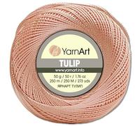 Frida's Wollhaus YarnArt - Filato per uncinetto Tulip, 50 g, in microfibra lucida, setosa, 49 colori (418, albicocca)