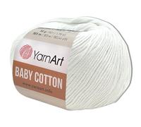 Frida's Wollhaus YarnArt - Gomitolo di cotone per bambini, 50 g, 55 colori (400 | bianco)