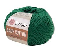 Frida's Wollhaus YarnArt - Gomitolo di cotone per bambini, 50 g, 55 colori (444, verde scuro)