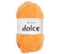 Frida's Wollhaus YarnArt - Gomitolo di lana di ciniglia dolce 100 g per lavorare a maglia Amigurumi 64 colori (852 | arancione)