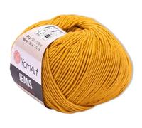 Frida's Wollhaus YarnArt - Jeans a maglia Amigurumi, 50 g, colori pastello, 63 colori (84 | ocra)