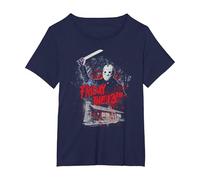 Friday The 13Th Jason Cabin Maglietta, Donna Plus-Size, Navy, 4X