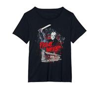 Friday The 13Th Jason Cabin Maglietta, Donna Plus-Size, Nero, 2X