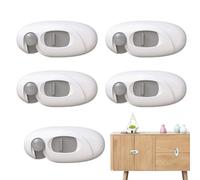 Fridge Child Lock, 5X Adhesive Refrigerator Safety Lock for Baby and Toddler, Childproof Cabinet and Drawer Locks, Easy Install Fridge Locks for Cabinets and Kitchen Safety
