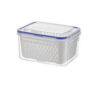 Fridge Fruit Storage Containers - 4 In 1 Leakproof Transparent Organizer | Removable Colander Fruit Washing Bowl | With Lid For Home Offices School Kitchen Grocery Pantry Picnic Daily Holiday 18.5x14c