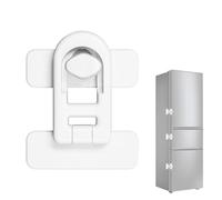 Fridge Lock, Child Safety Lock, Keyless Latch Lock, No-Key Design, Strong Adhesive Backing, Baby Proofing for Fridge and Oven, 7.2x5.8cm/2.83x2.28 Inches, White, 1 Piece