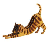 Fridolin 11637 - Modello di carta 3D, motivo: gatto, marrone rosso