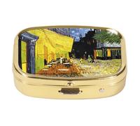 Fridolin 18241 caffè Notte di Van Gogh-Scatola per pastiglie, in Metallo, Multicolore, 3,6 x 5,1 x 1,8 cm