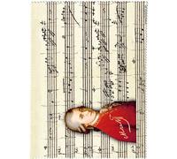 Fridolin 18856 - Panno di Pulizia per Occhiali, in Mussola, Motivo Mozart, 18 x 12,5 x 1 cm, Multicolore