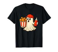 Fried Chicken Halloween Ghost Foodie Halloween Delivery Man Maglietta