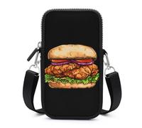 Fried Chicken Sandwich Fast Food Piccola Borsa a Tracolla Regolabile Borse per Cellulari Portafoglio Borsa a Tracolla per Donne Uomini