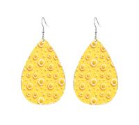 Fried Egg And White Dots Orecchini In Pelle Moda Orecchini Da Donna Divertenti Orecchino In Pelle Per Festa Della Mamma Decorazioni Feste