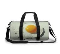 Fried Egg - Borsone da viaggio vintage da palestra per donne e uomini, borsone cilindrico per allenamento sportivo con tracolla