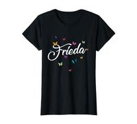 Frieda - Bellissimo Nome di Ragazza con Farfalle Colorate Maglietta