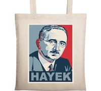 Friedrich Hayek Economist austriaco Pop Art Poster in cotone ecologico naturale borsa tote beige