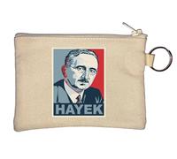 Friedrich Hayek - Portamonete e portachiavi con poster austriaco pop art, colore: beige