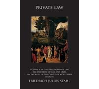 Friedrich Julius Stahl Private Law (Tascabile)