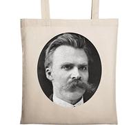 Friedrich Nietzsche Filosofo Tedesco Foto Naturale Ecologico Cotone Tote Bag Beige