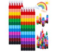 Friedwohl 12 matite impilabili a cera per bambini, 12 colori, matite colorate di sicurezza e non tossiche, idea regalo per bambini, ideale come regalo per bambini