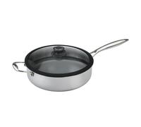 Frieling Black Cube Quick Release Saut? Panna con coperchio - 11 pollici/4,5 litri - padella antiaderente - pentole a induzione - padella profonda co