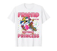 Friend of the Birthday Princess Dabbing Unicorn Girl Maglietta
