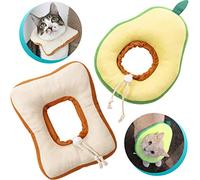 Frienda 2 pezzi, cono regolabile per gatti, collare per recupero gatti, coni per gattini dopo l'intervento chirurgico, collare per animali domestici con cono elisabettiano Donut Toast e bordo per