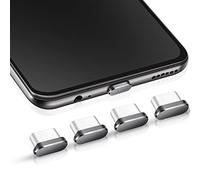 Frienda 4 Tappi Antipolvere USB C Copertura Antipolvere di Tipo C Compatibile con Samsung Galaxy S21/Ultra Redmi Note 10 PRO Huawei Mate 30 Port Protezione di Cappucci per Smartphone (Gray)