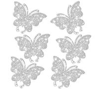 Frienda 6 Pezzi Adesivi a Farfalla Glitterati Adesivo per Auto di Farfalla con Strass Bling Decalcomanie di Cristallo Scintillanti Decorazione per Auto Autoadesiva Fai da Te (Bianco)