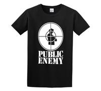 Friendly Bees Public Enemy Retro Vintage Nero Maglietta per T-Shirt Mens Black Unisex Tees Shirt 3XL