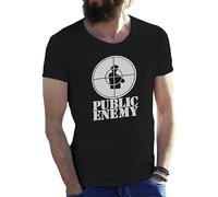 Friendly Bees Public Enemy Retro Vintage Nero T Shirt Maglietta per Uomo T-Shirt Graphic Unisex Tee Shirt Black S