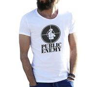 Friendly Bees Public Enemy Retro Vintage White Mens T Shirtunknown Binding White XL