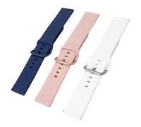 Friendly License - Pack di 3 Cinturini Compatibili con Amazfit -Prodotti in Silicone Resistente - Bianco, Blu e Rosa - Proteggono il Tuo Dispositivo - Lunghezza 22 cm -Ricambio di Cinturini Smartwatch