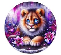 Friendly Lion 1000 Pezz Puzzle Rotondo GiocoDivertimento Familiare The Majestic Lion Rompecabezas Puzzle Classico Puzzle Regalo Bambini 1000pcs (67.5x67.5cm)