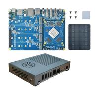 FriendlyELEC CM3588 Kit NAS con custodia mentale 2,5 G Rockchip Demon Board 4xPCIe3.0 4K/8K CM3588 NAS SDK Kit 4 NVMe HDMI in (16 GB RAM + 64 GB eMMC)